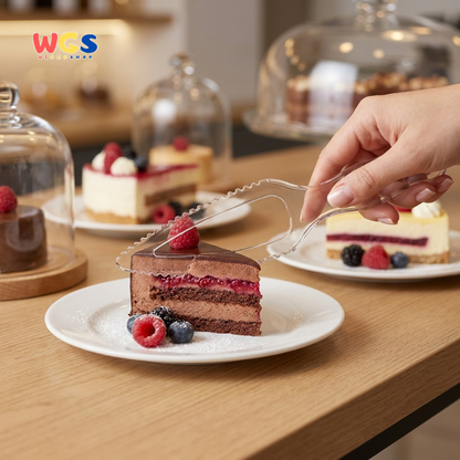 WGS Pisau Plastik Bening 22 x 5cm isi 100 pcs - Pisau Kue Dessert Catering Takeaway