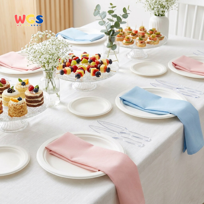 WGS Pisau Plastik Bening 22 x 5cm isi 100 pcs - Pisau Kue Dessert Catering Takeaway