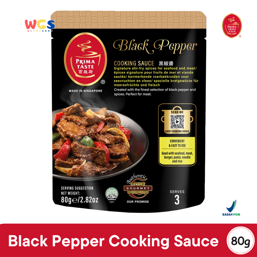 Prima Taste Black Pepper Cooking Sauce 80g - Saus Lada Hitam Siap Masak