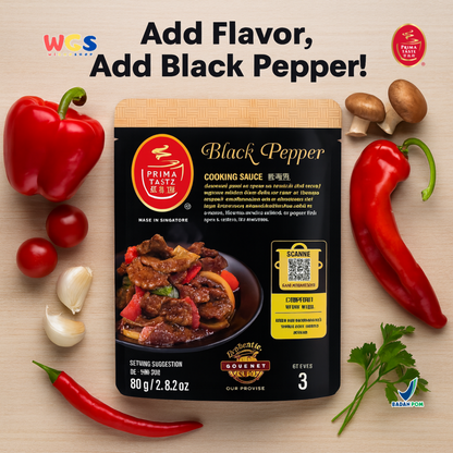 Prima Taste Black Pepper Cooking Sauce 80g - Saus Lada Hitam Siap Masak