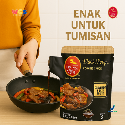 Prima Taste Black Pepper Cooking Sauce 80g - Saus Lada Hitam Siap Masak