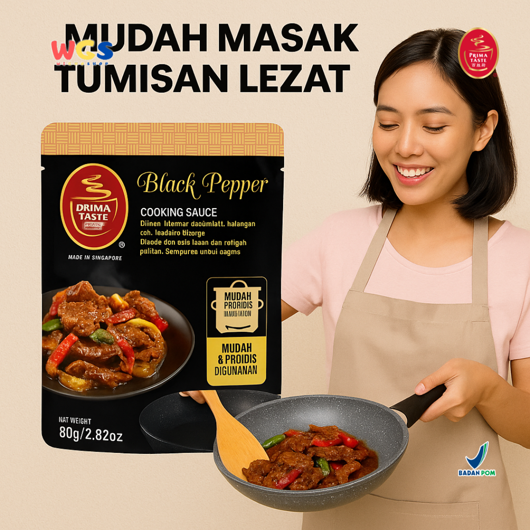 Prima Taste Black Pepper Cooking Sauce 80g - Saus Lada Hitam Siap Masak