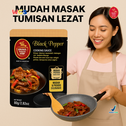 Prima Taste Black Pepper Cooking Sauce 80g - Saus Lada Hitam Siap Masak