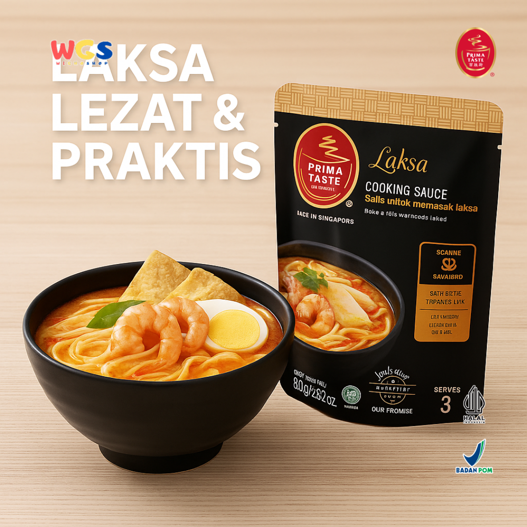 Prima Taste Laksa Cooking Sauce 80g – Bumbu Laksa Otentik Singapura untuk 2-3 Porsi