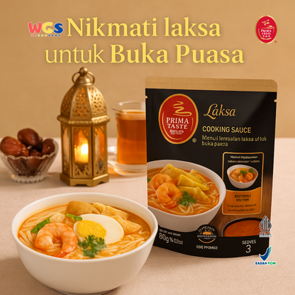 Prima Taste Laksa Cooking Sauce 80g – Bumbu Laksa Otentik Singapura untuk 2-3 Porsi