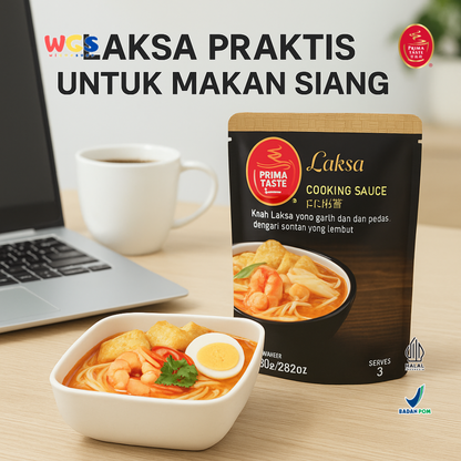 Prima Taste Laksa Cooking Sauce 80g – Bumbu Laksa Otentik Singapura untuk 2-3 Porsi