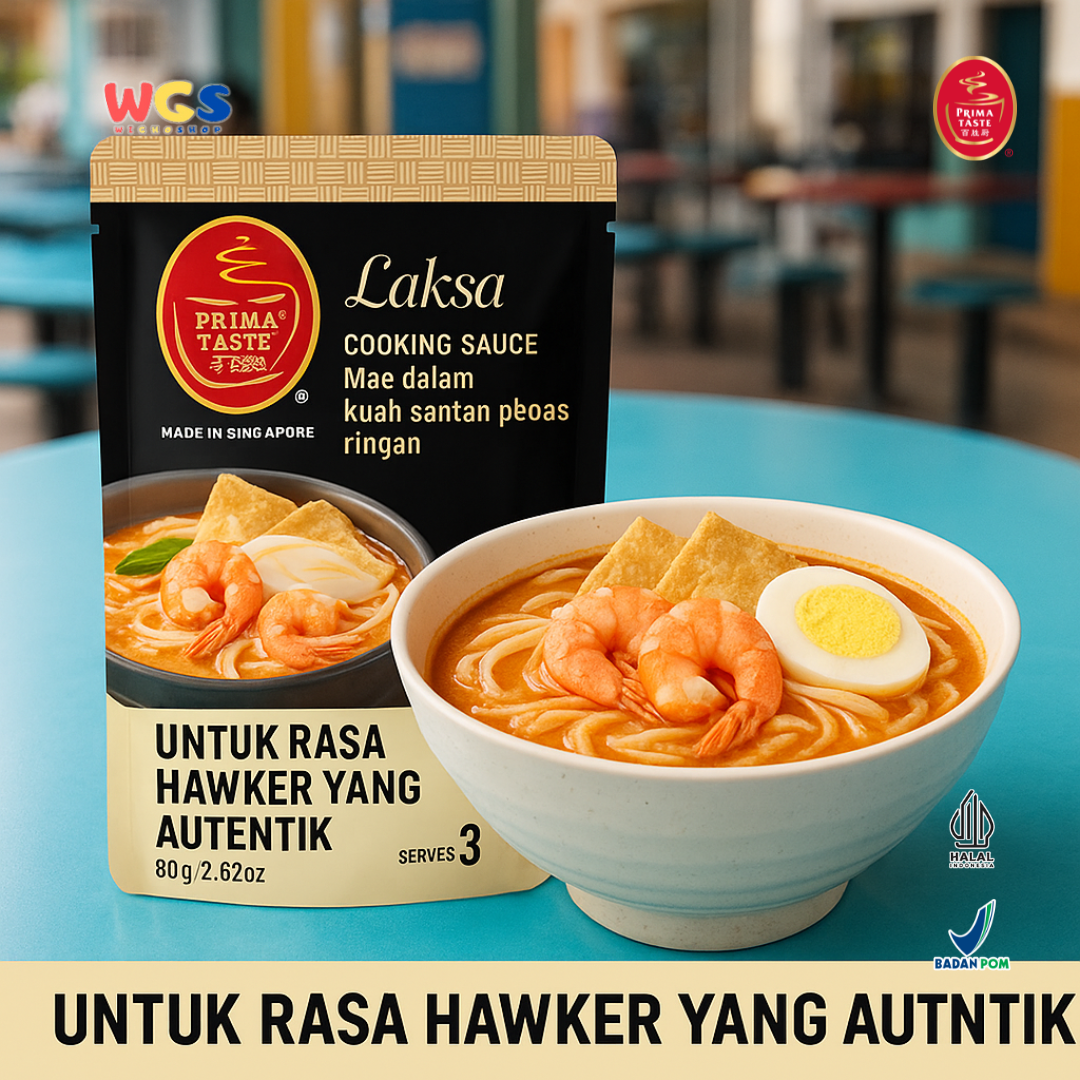 Prima Taste Laksa Cooking Sauce 80g – Bumbu Laksa Otentik Singapura untuk 2-3 Porsi