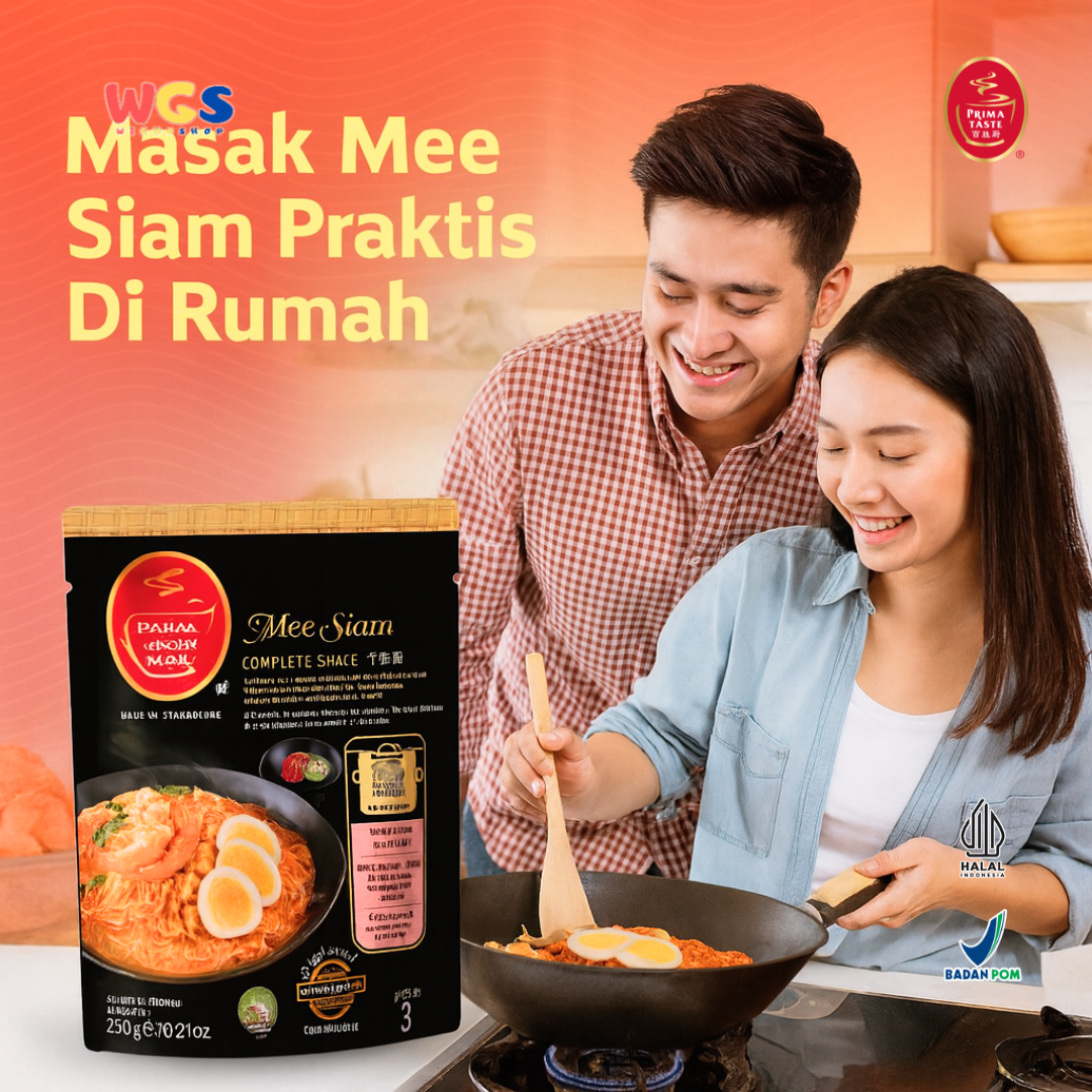 Prima Taste Mee Siam Complete Sauce 250g - Bumbu Instan Asam Manis Pedas Halal 3 Porsi
