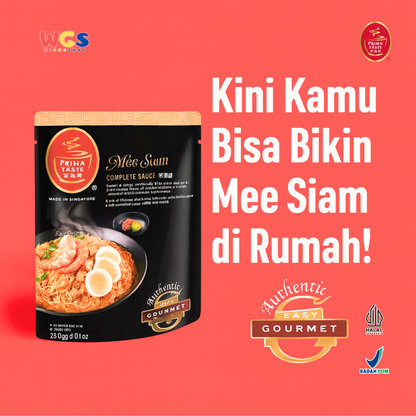 Prima Taste Mee Siam Complete Sauce 250g - Bumbu Instan Asam Manis Pedas Halal 3 Porsi