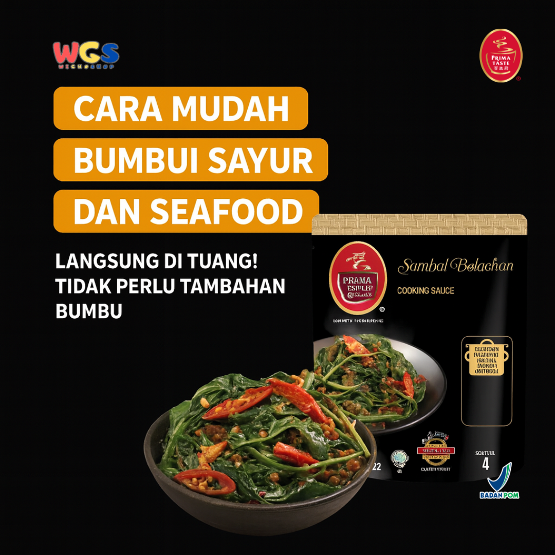 Prima Taste Sambal Belachan Cooking Sauce 80g – Bumbu Masak Pedas untuk Sayur, Nasi, dan Seafood