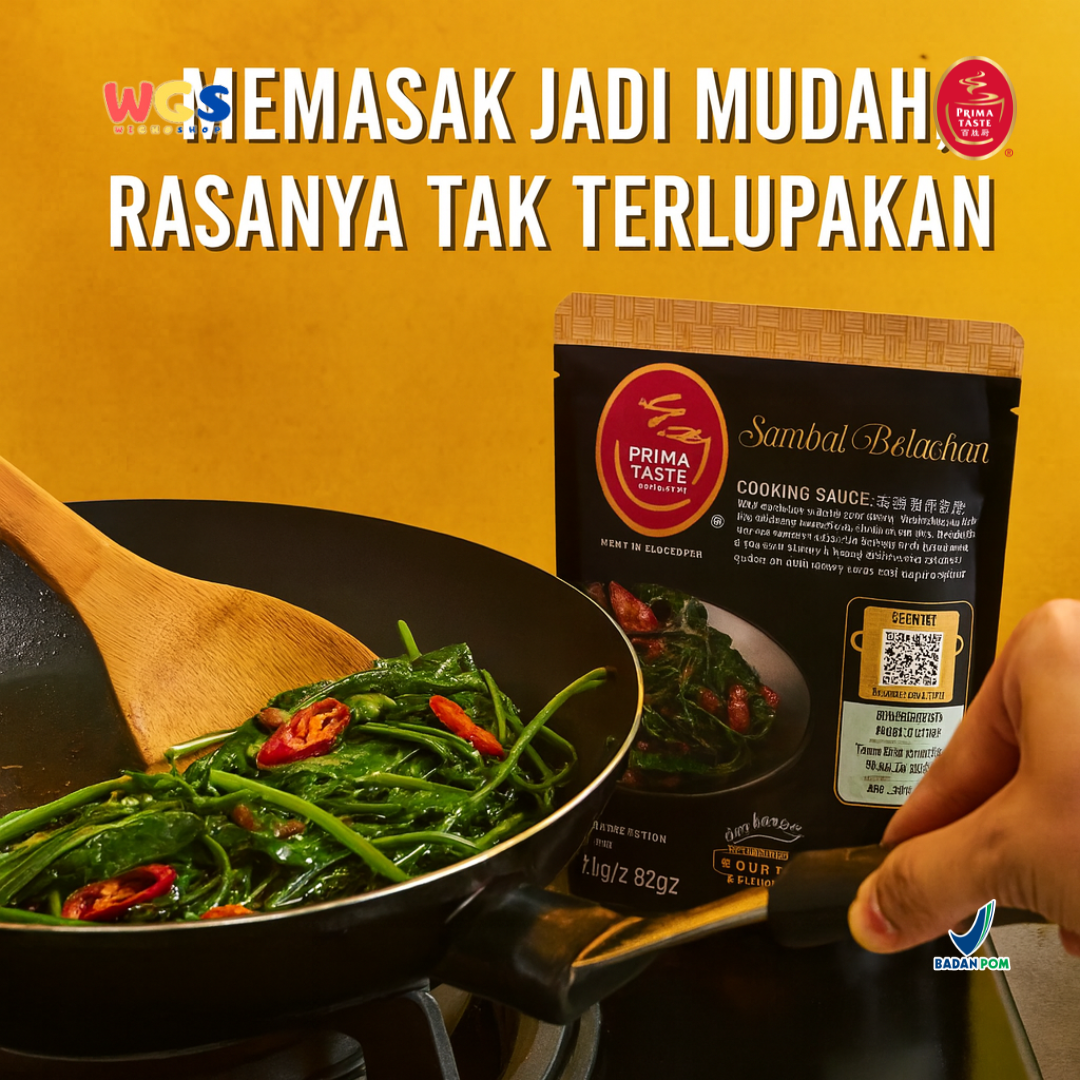 Prima Taste Sambal Belachan Cooking Sauce 80g – Bumbu Masak Pedas untuk Sayur, Nasi, dan Seafood