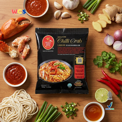 Prima Taste Singapore Chilli Crab Lamian 160g - Mi Instan Rasa Kepiting Pedas Manis Non Fried Seafood