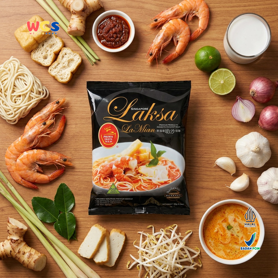 Prima Taste Singapore Laksa Lamian Premium Noodle in Coconut Soup 185g 