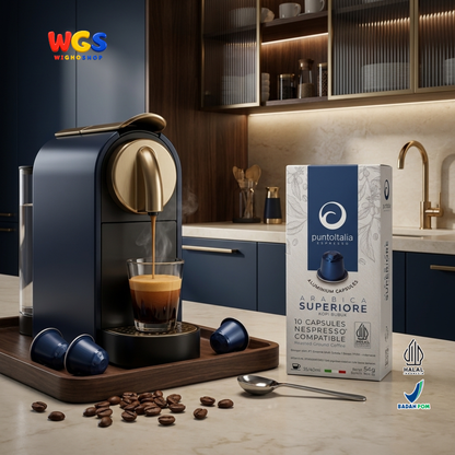 Punto Italia Espresso Arabica Superiore 10 Kapsul 54g - Kopi Bubuk 100% Arabika Nespresso Intensitas 9 Medium Roast