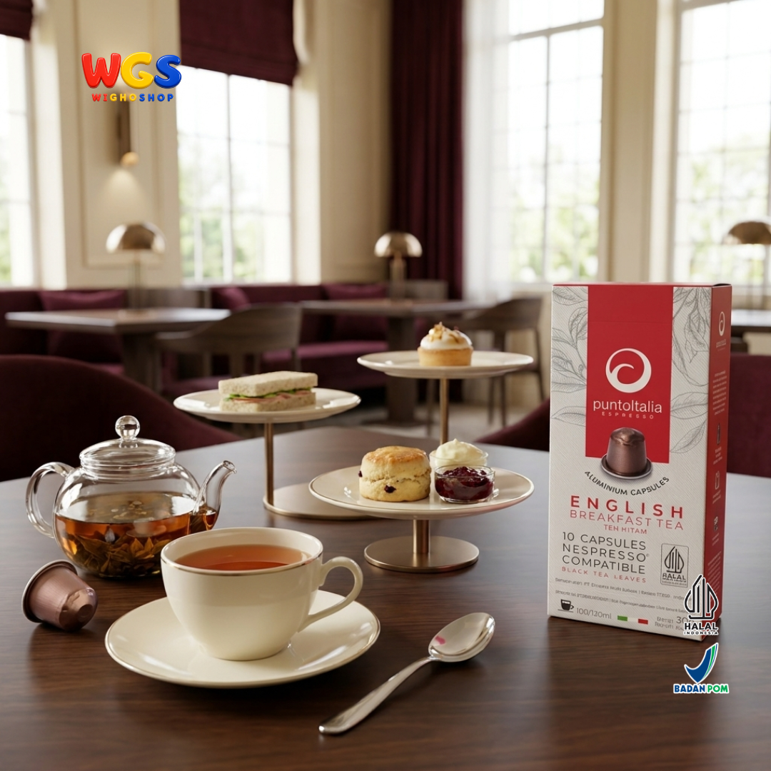 Punto Italia Espresso English Breakfast Tea 10 Kapsul 30g - Teh Hitam Kapsul Nespresso Compatible Minuman Hangat Dingin