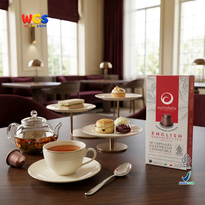 Punto Italia Espresso English Breakfast Tea 10 Kapsul 30g - Teh Hitam Kapsul Nespresso Compatible Minuman Hangat Dingin