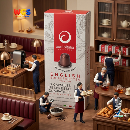 Punto Italia Espresso English Breakfast Tea 10 Kapsul 30g - Teh Hitam Kapsul Nespresso Compatible Minuman Hangat Dingin