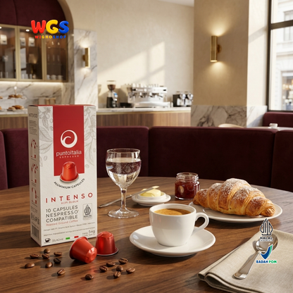 Punto Italia Espresso Intenso 10 Kapsul 54g - Kopi Bubuk Arabika Robusta Nespresso Compatible Intensitas 10