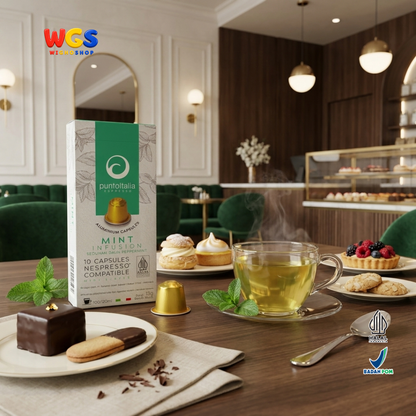Punto Italia Espresso Mint Infusion 10 Kapsul 15g - Daun Peppermint Kapsul Nespresso Seduhan Mint Hangat Dingin
