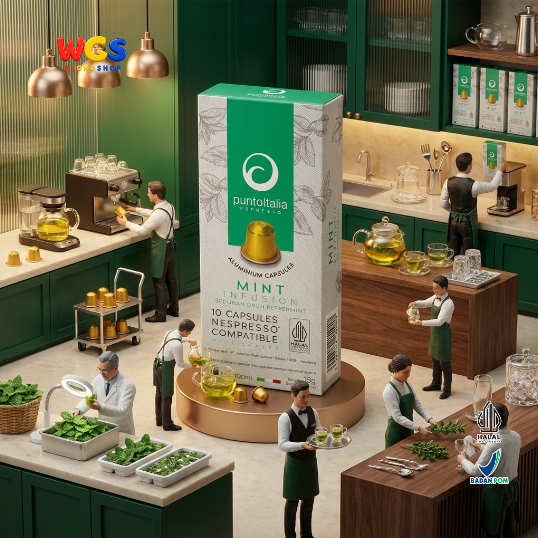 Punto Italia Espresso Mint Infusion 10 Kapsul 15g - Daun Peppermint Kapsul Nespresso Seduhan Mint Hangat Dingin