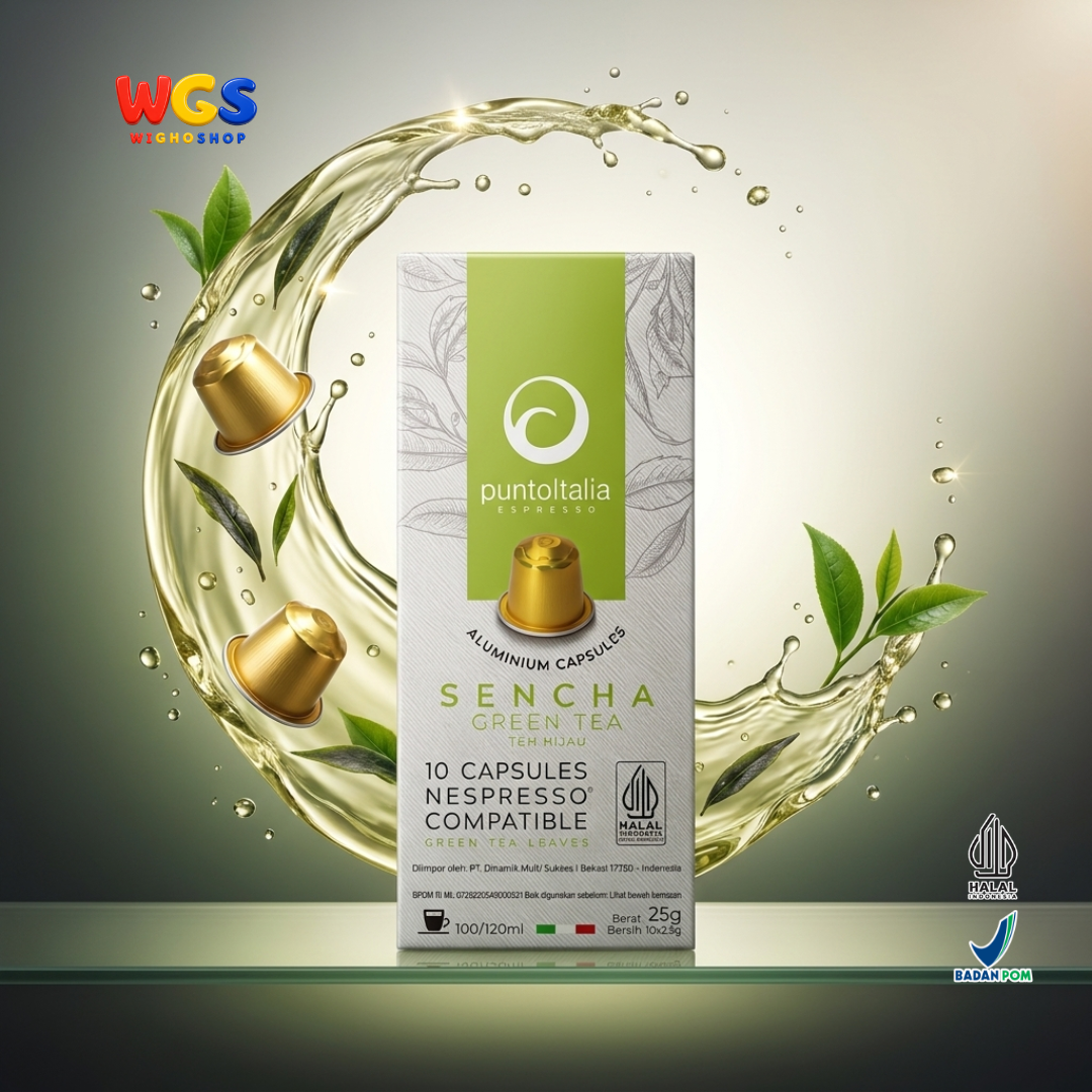 Punto Italia Espresso Sencha Green Tea 10 Kapsul 25g - Teh Hijau Kapsul Nespresso Compatible Minuman Hangat Dingin