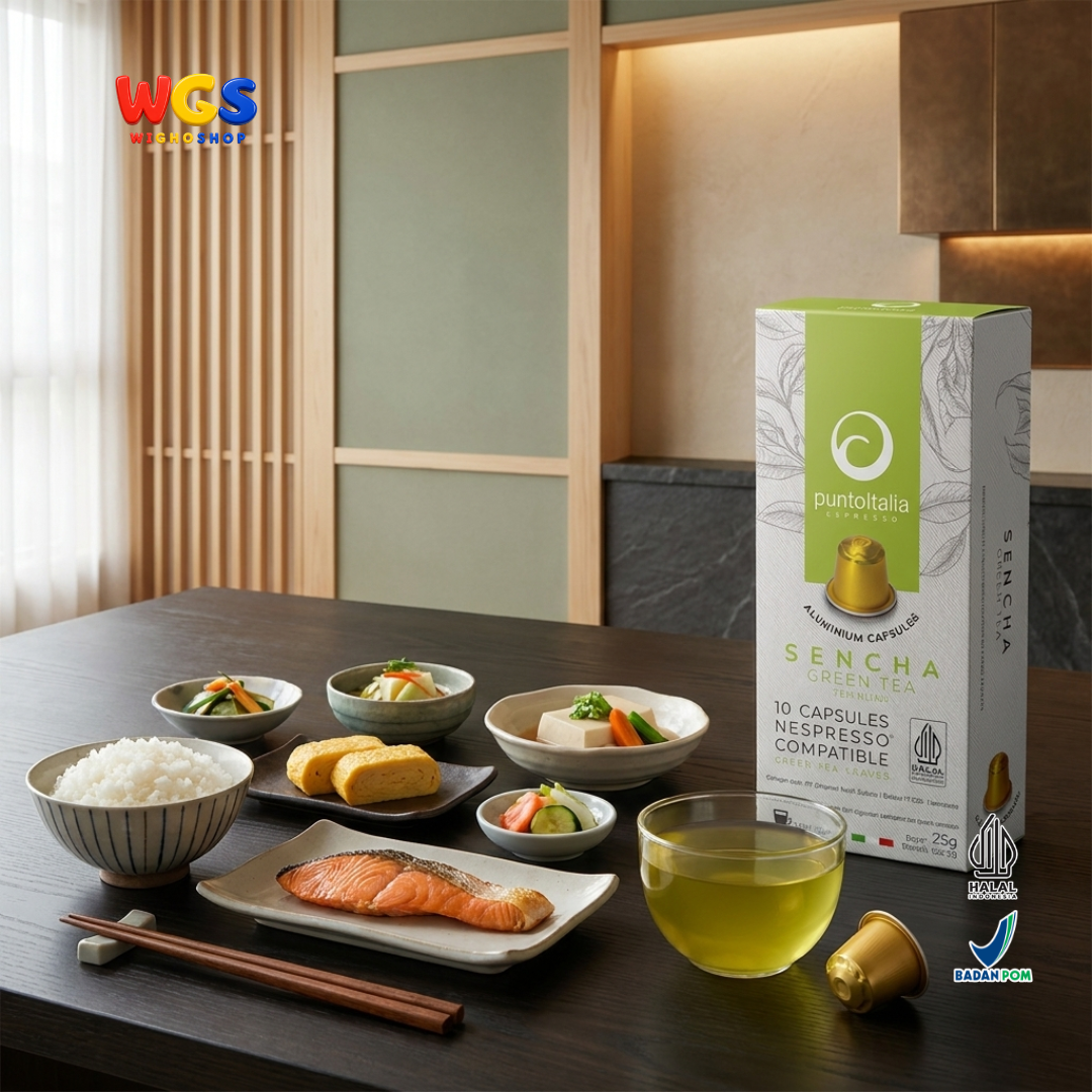 Punto Italia Espresso Sencha Green Tea 10 Kapsul 25g - Teh Hijau Kapsul Nespresso Compatible Minuman Hangat Dingin