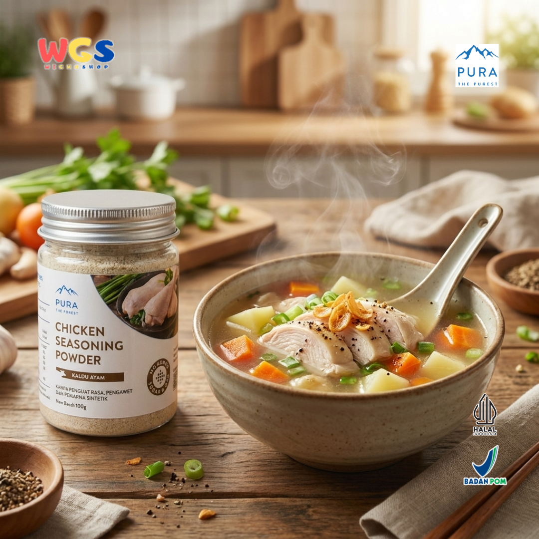 Pura Chicken Seasoning Powder 100g - Kaldu Ayam Bubuk Alami untuk Sup Tumis