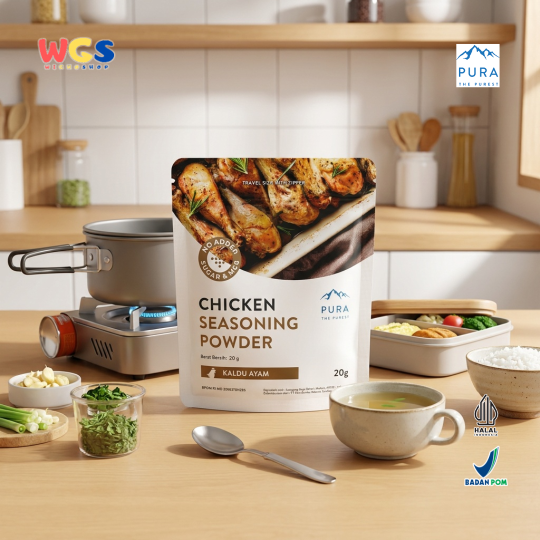 Pura Chicken Seasoning Powder 20g - Kaldu Ayam Kampung No MSG Bumbu Sup Tumisan Panggang Travel Size