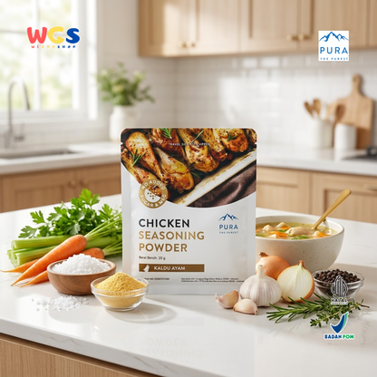 Pura Chicken Seasoning Powder 20g - Kaldu Ayam Kampung No MSG Bumbu Sup Tumisan Panggang Travel Size