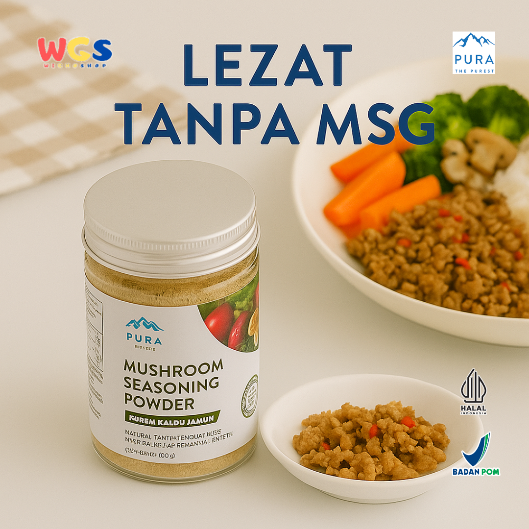 Pura Mushroom Seasoning Powder Kaldu Jamur 100g – Tanpa MSG, Gula & Pengawet