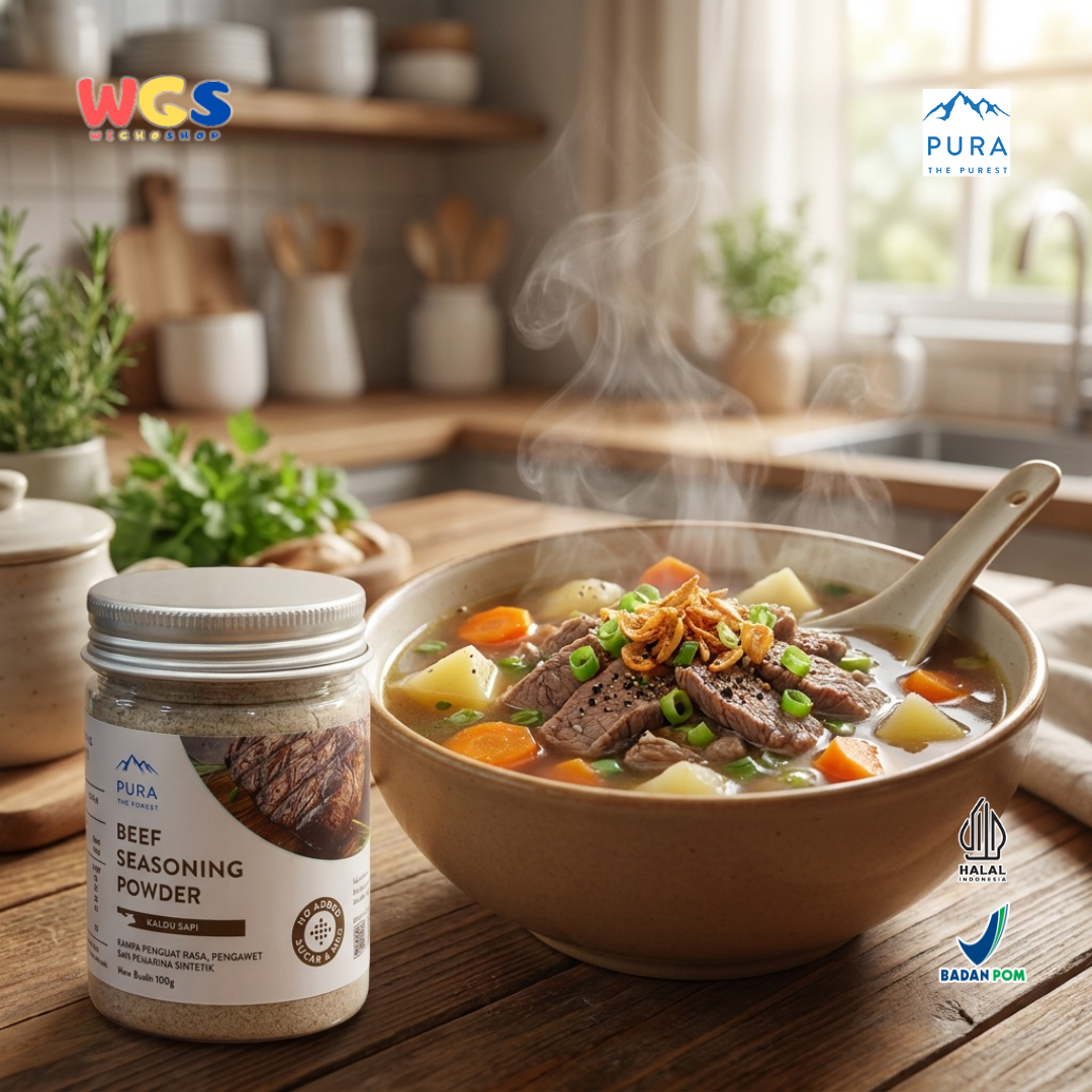 Pura Beef Seasoning Powder 100g - Kaldu Sapi Bubuk Alami Tanpa MSG untuk Sup Tumis