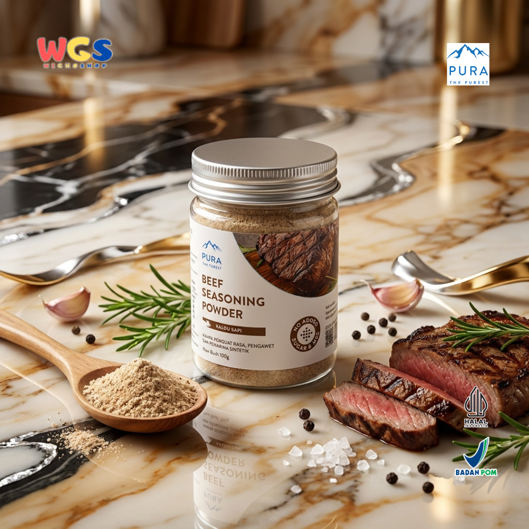 Pura Beef Seasoning Powder 100g - Kaldu Sapi Bubuk Alami Tanpa MSG untuk Sup Tumis