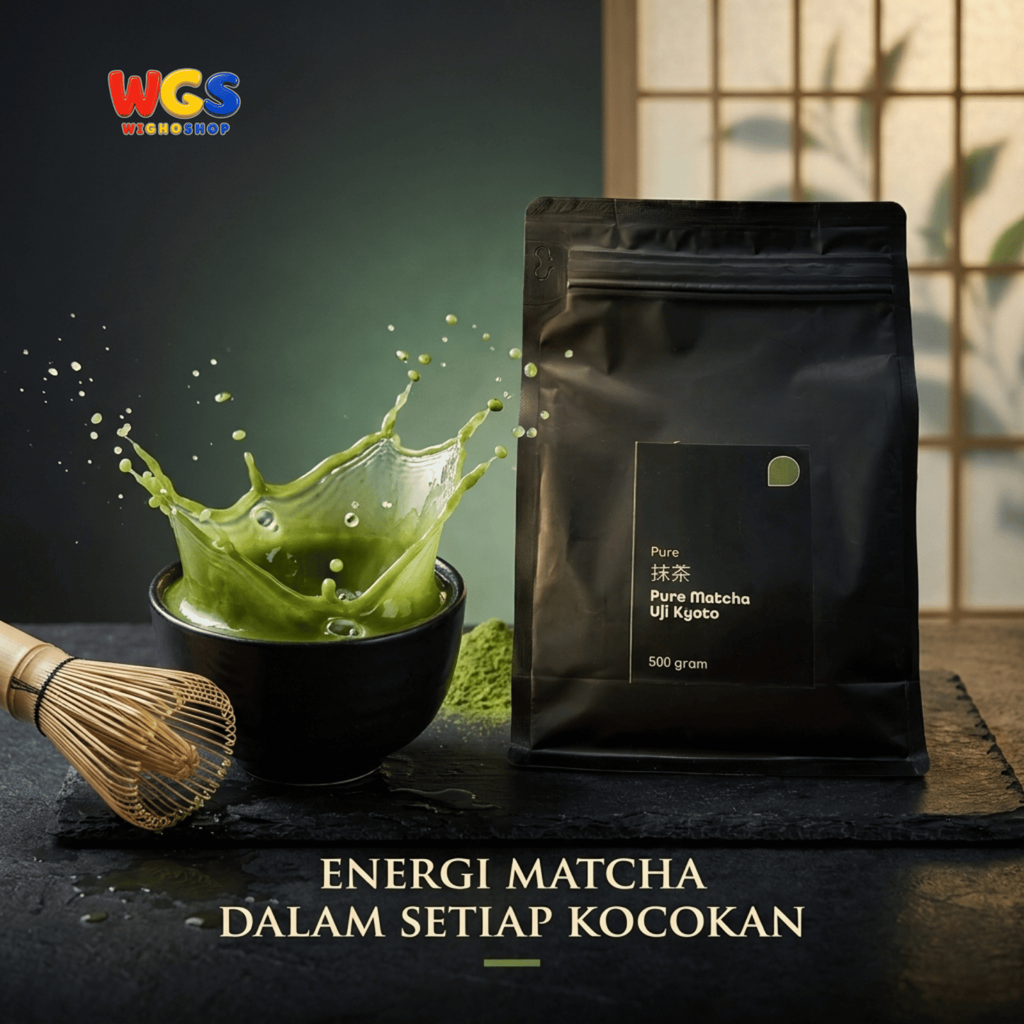 Pure Matcha Uji Kyoto 500g - Bubuk Teh Hijau Jepang untuk Matcha Latte Minuman Cafe Dessert dan Baking