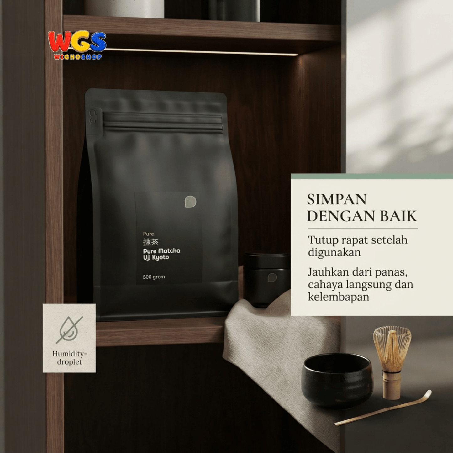 Pure Matcha Uji Kyoto 500g - Bubuk Teh Hijau Jepang untuk Matcha Latte Minuman Cafe Dessert dan Baking