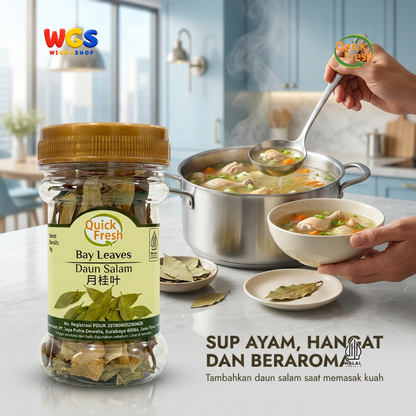 Quick Fresh Bay Leaves Daun Salam Kering 8g - Rempah Aromatik Bumbu Sup Semur Saus Pasta