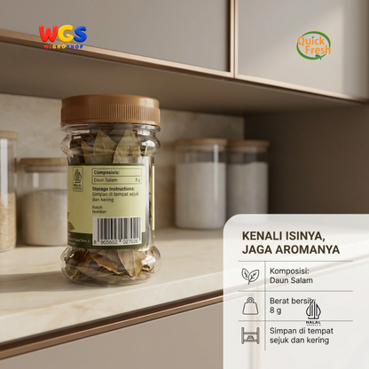 Quick Fresh Bay Leaves Daun Salam Kering 8g - Rempah Aromatik Bumbu Sup Semur Saus Pasta