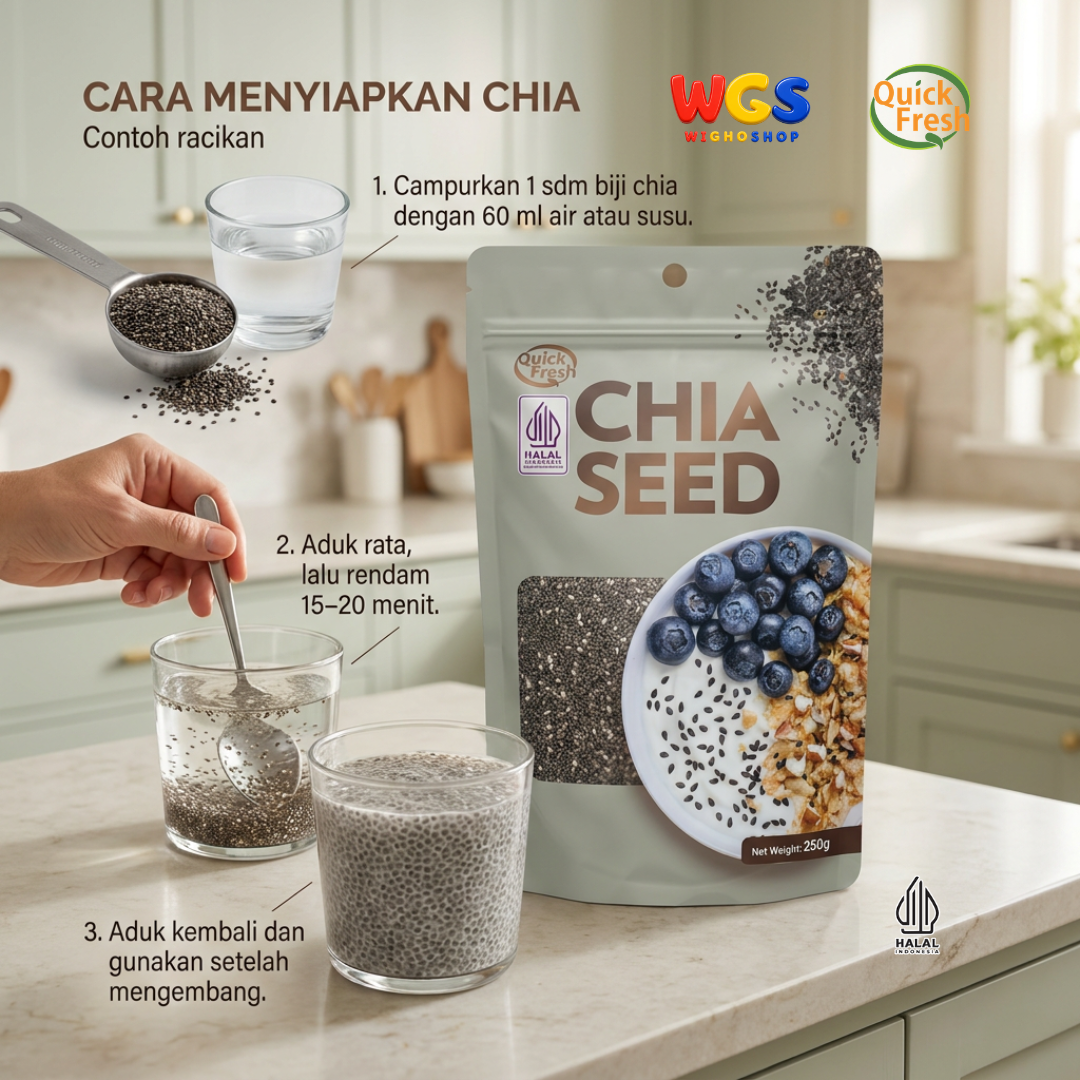 Quick Fresh Chia Seed 250g - Superfood for Daily Health and Nutrition