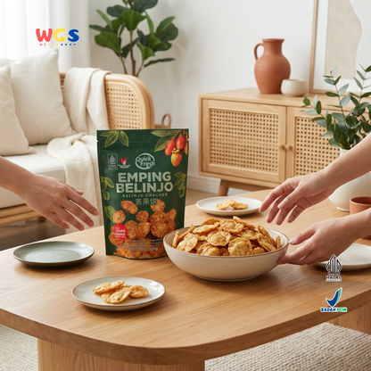 Quick Fresh Emping Belinjo Pedas Manis 120g - Emping Melinjo Keripik Belinjo Camilan Tradisional Renyah Gurih