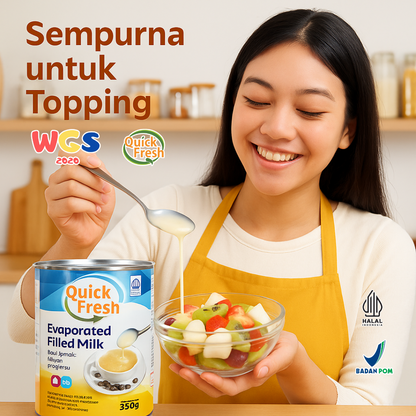 Quick Fresh Evaporated Milk Vegetable Evaporated Milk 48 Cans x 380g