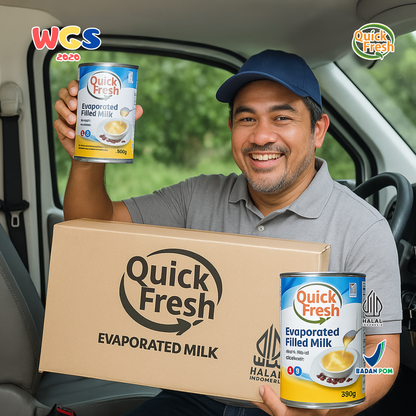 Quick Fresh Evaporated Milk Vegetable Evaporated Milk 48 Cans x 380g