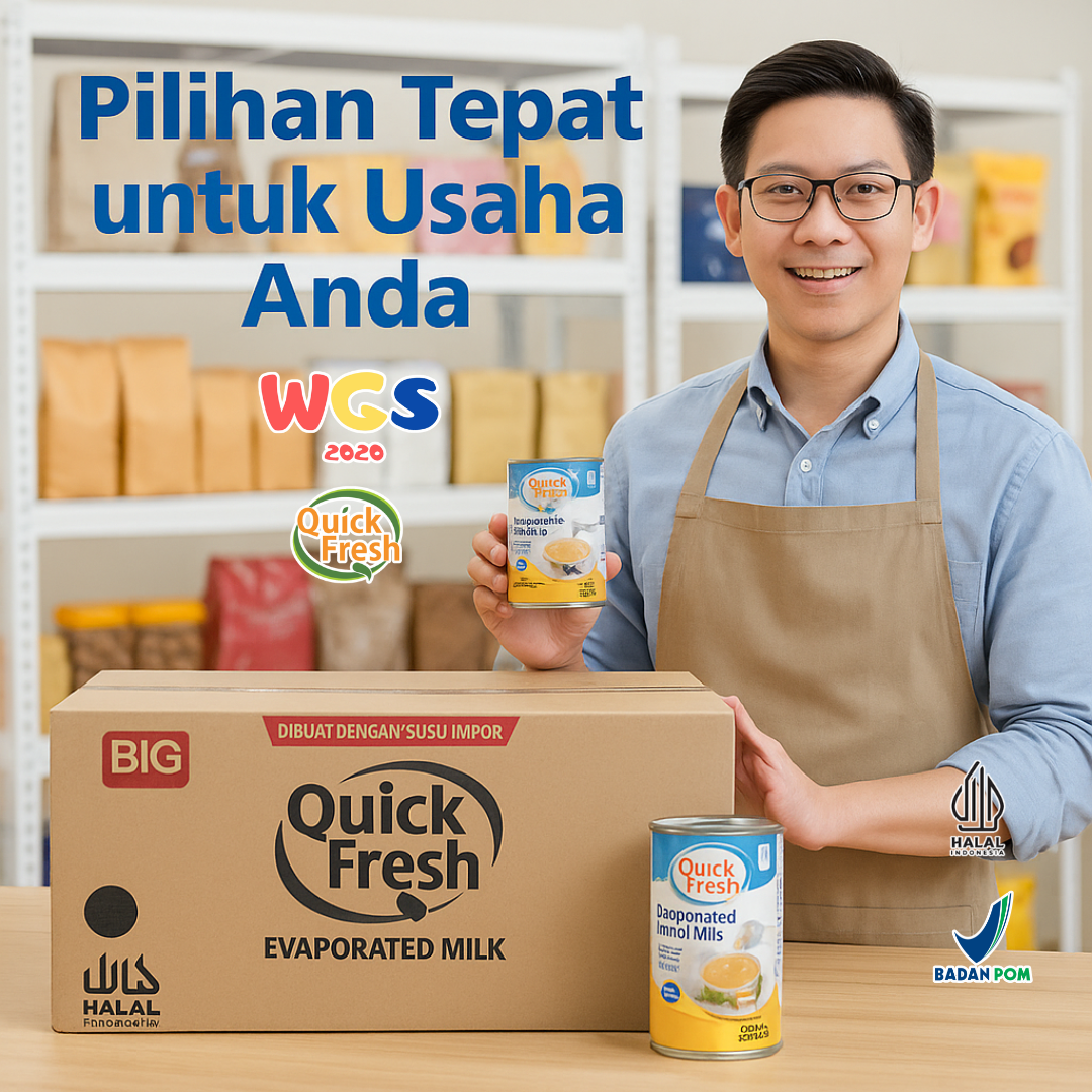 Quick Fresh Evaporated Milk Vegetable Evaporated Milk 48 Cans x 380g