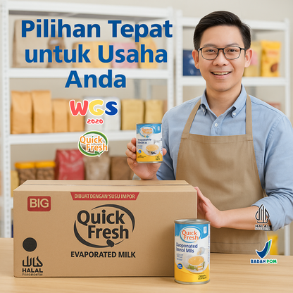Quick Fresh Evaporated Milk Vegetable Evaporated Milk 48 Cans x 380g