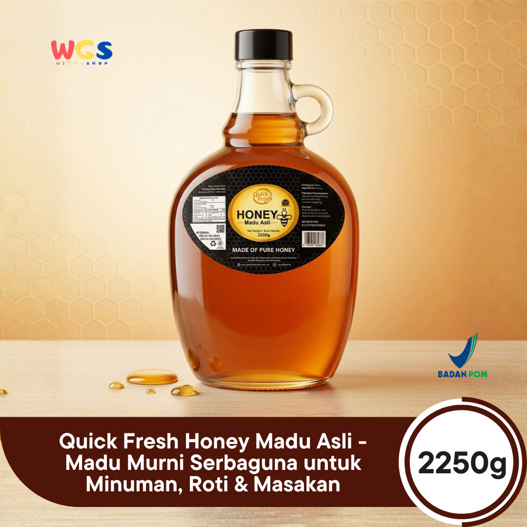 Quick Fresh Honey Madu Asli 2250g - Madu Murni Serbaguna untuk Minuman, Roti & Masakan