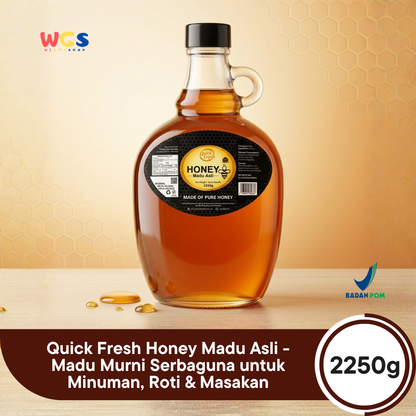 Quick Fresh Honey Madu Asli 2250g - Madu Murni Serbaguna untuk Minuman, Roti & Masakan