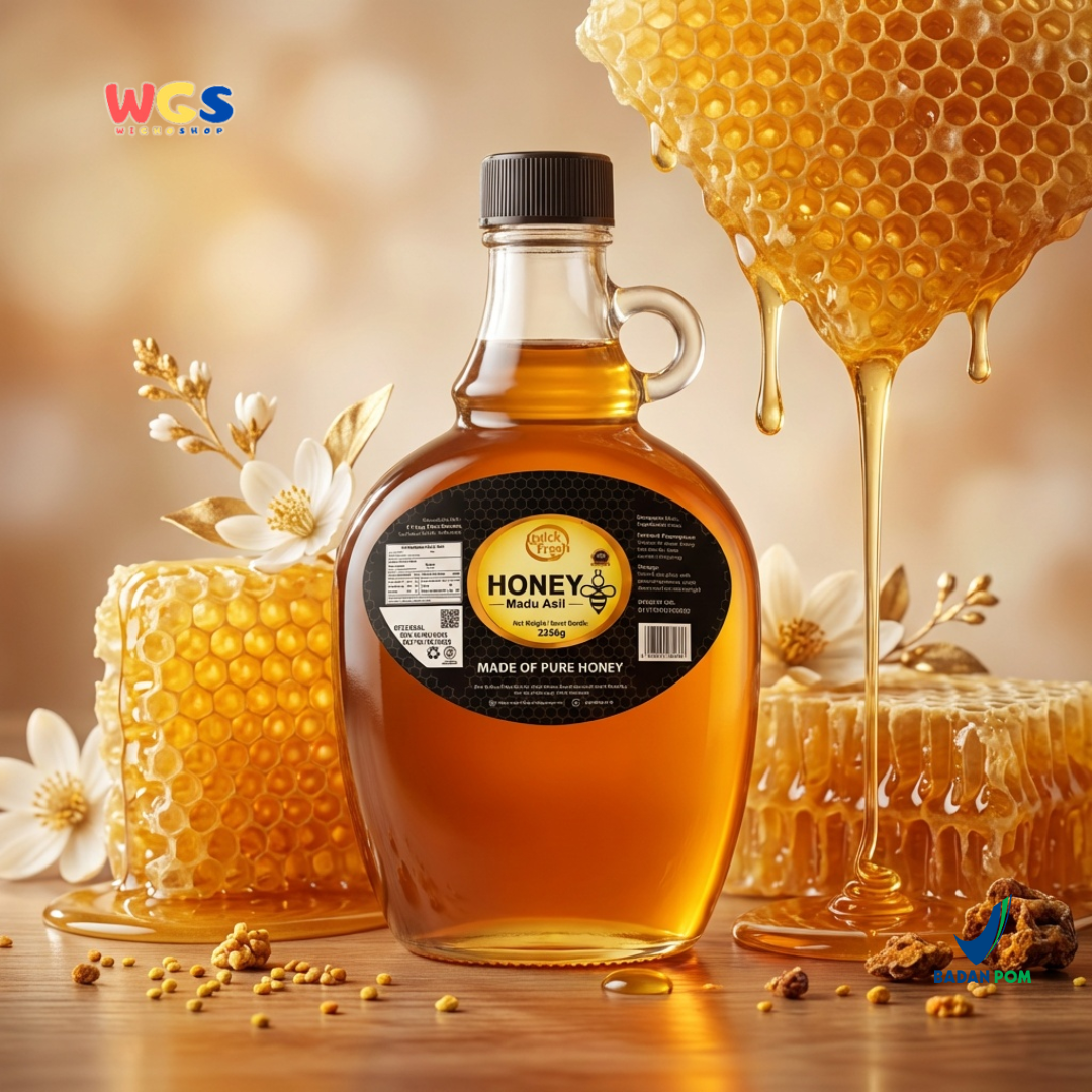 Quick Fresh Honey Madu Asli 2250g - Madu Murni Serbaguna untuk Minuman, Roti & Masakan
