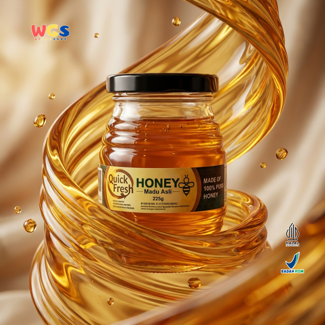 Quick Fresh Honey Madu Asli 225g - Madu Murni 100% Untuk Minuman, Olesan dan Masakan
