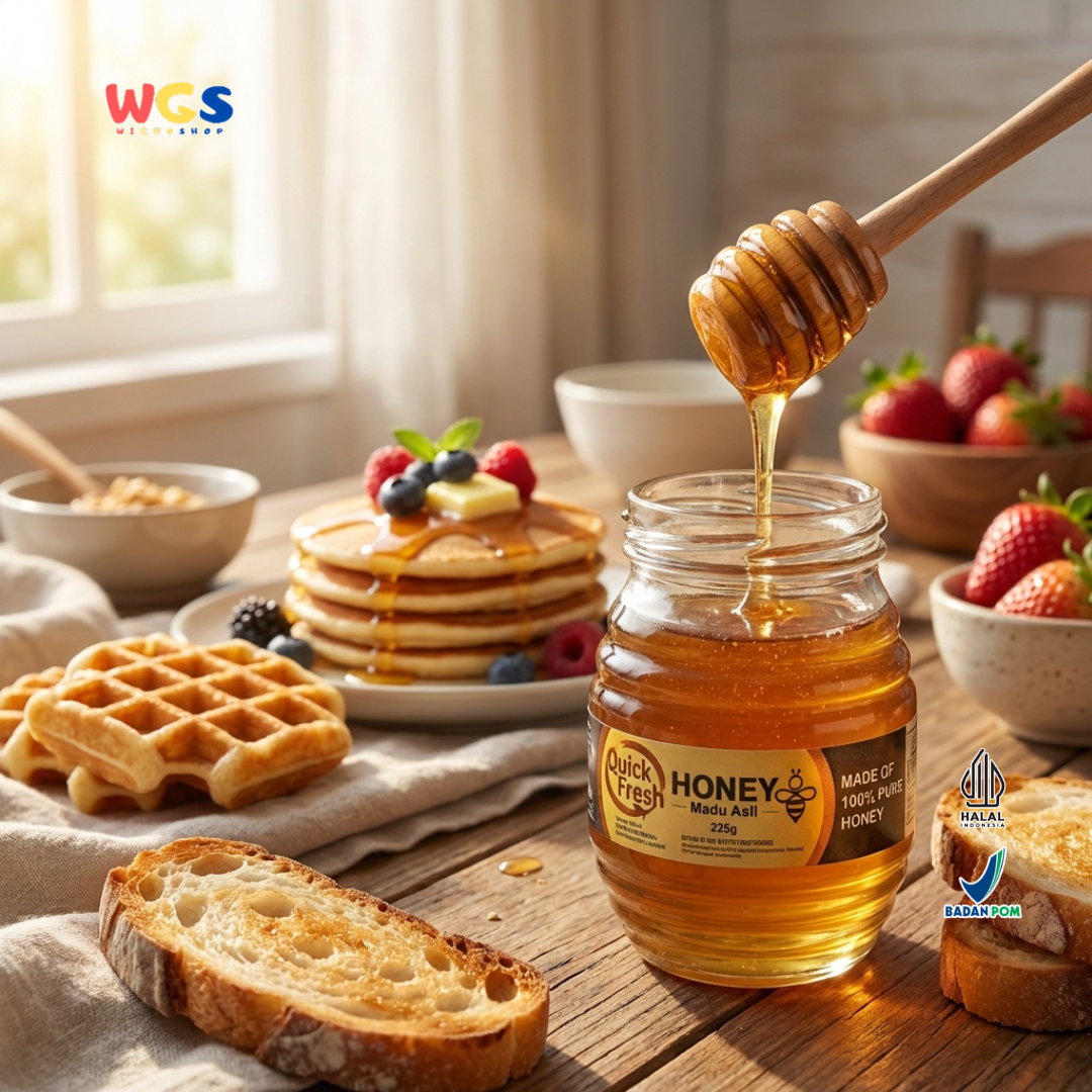 Quick Fresh Honey Madu Asli 225g - Madu Murni 100% Untuk Minuman, Olesan dan Masakan