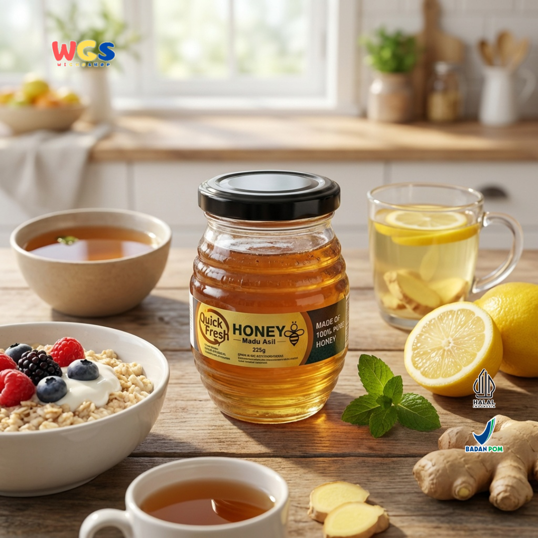 Quick Fresh Honey Madu Asli 225g - Madu Murni 100% Untuk Minuman, Olesan dan Masakan
