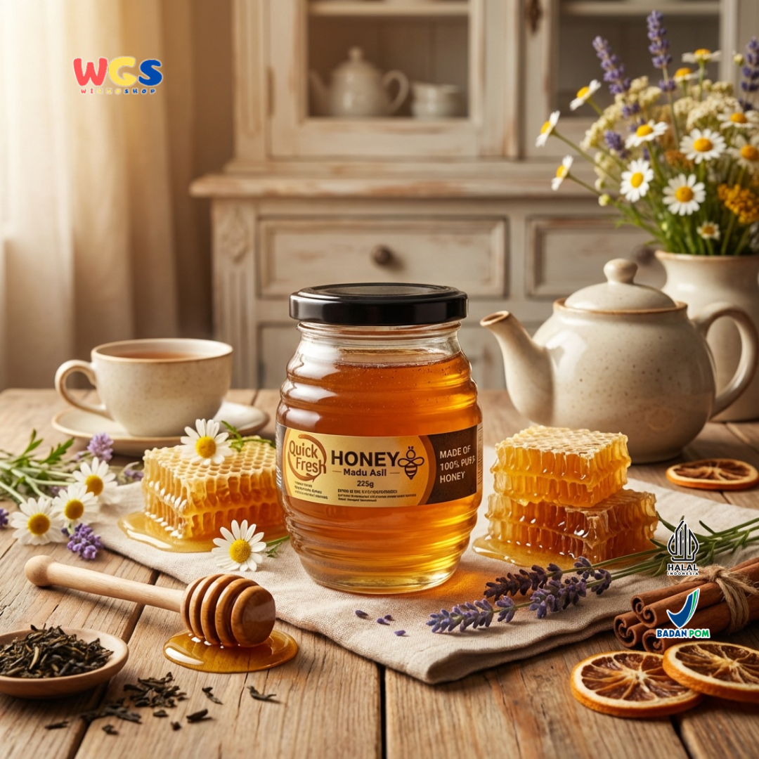 Quick Fresh Honey Madu Asli 225g - Madu Murni 100% Untuk Minuman, Olesan dan Masakan