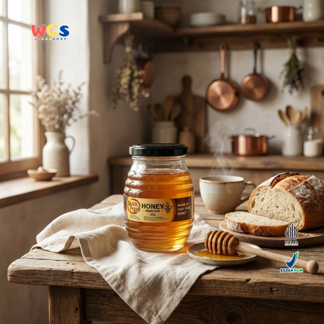 Quick Fresh Honey Madu Asli 225g - Madu Murni 100% Untuk Minuman, Olesan dan Masakan